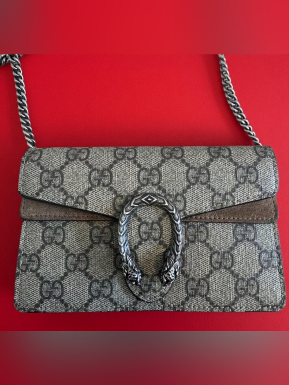 Mini Gucci Dionysus in Beige/Gray